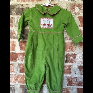 Smocked patty cake  Christmas outfit 6 months